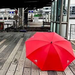 The Red Umbrella is a happy sight when you think you are going to miss the last ferry