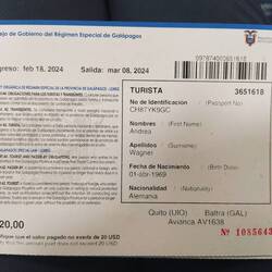 Ohne Kontrollkarte kein Eintritt nach Galapagos