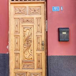 Alte Holztüre frisch gestrichen.