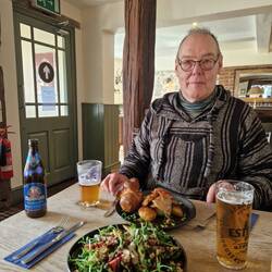 Winter salad and roast pork at The Horse and Jockey
