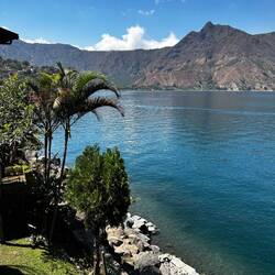 The view from our accomodation of Lake Atitlan