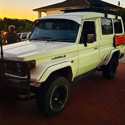 Ein Toyota Landcruiser von 1998 - nett, aber die Maschine ist nicht in Topform. Nicht unser 😉