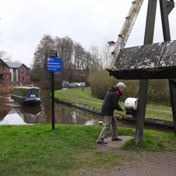 Paul working the lift bridge at Whitchurch Arm junction