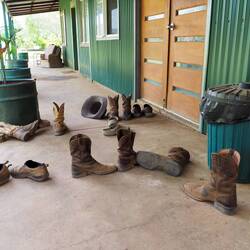 Footwear outside rec room