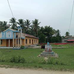 Churches are often very colorfully painted...