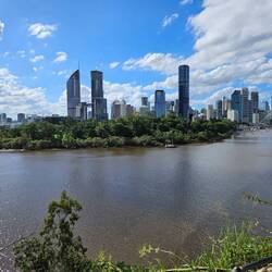 The city with the Brisbane River in foreground