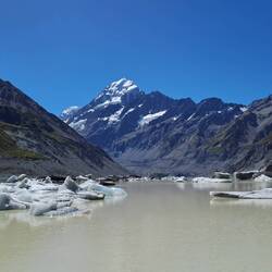Im Hooker Lake schwammen die Eisberge, abgebrochenes Gletscher-Eis
