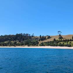 White sandy beach at Slipper Island