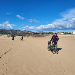 mit dem Rad den Strand befahren, unmöglich