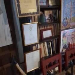 A room full of her fun activites, including flamenca on a small stage