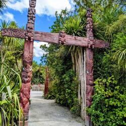 Traditional gate in the Māori garden