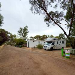 Comfy in site 47 at the Northam Caravan Park — Northam, WA.