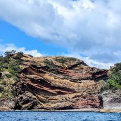 Cool rock layers on the outside of Slipper Island