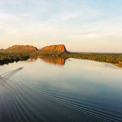 Elephant Rock on the shore of Lake Kununurra