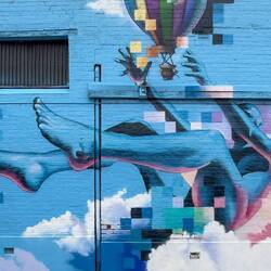 Mural by Jackson Harvey in Northam, WA.