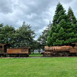 Rostende Dampflokomotiven