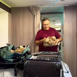 Mui busy packing up our stuff in the motorhome — Forrestfield, WA.