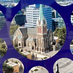 Die Kathedrale wird immer noch wieder aufgebaut nach dem Erdbeben 2011