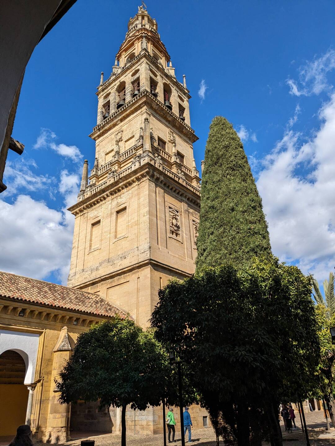 The old call to prayer tower is withing this catholic tower.