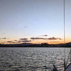 Enjoying the pastel colours of the sunset
