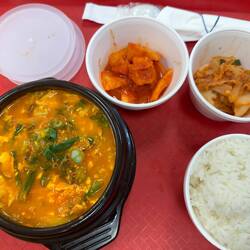 My tofu stew lunch at H Mart.
