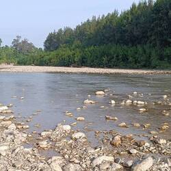 Luckily there was no rain during the night, the river was still shallow