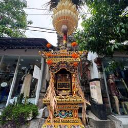 A street temple where daily offerings were made.
