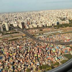 La Boca neighborhood of Buenos Aires as we flew in