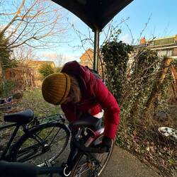 Getting ready to bike