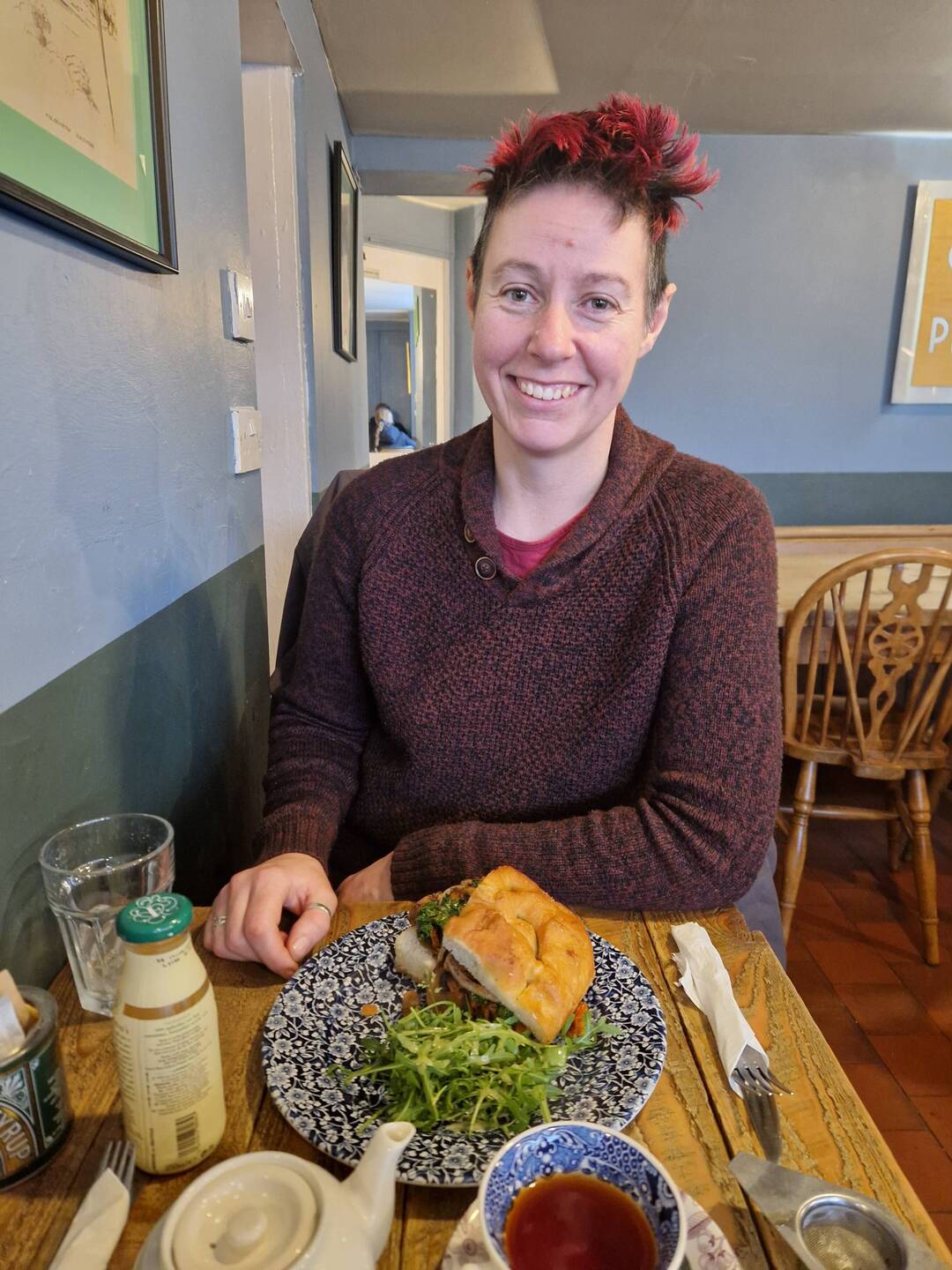 Squash and spinach sandwich at Vicky's favourite Nantwich café; Ginger and Pickles.