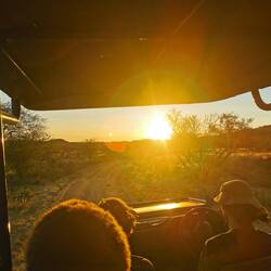 Rückfahrt in den Sonnenuntergang