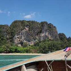 You have to take a long tail boat from ao nang beach to railay beach