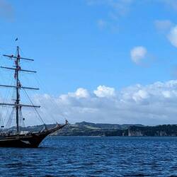 Heading out past the Spirit of New Zealand