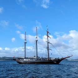 Heading out past the Spirit of New Zealand