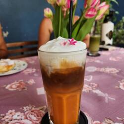 Thai tea with shot of espresso