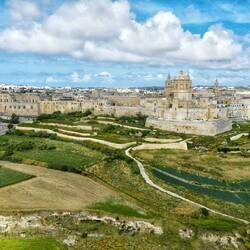 Mdina vue de loin, Malte