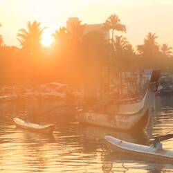 Mirissa harbour at dawn