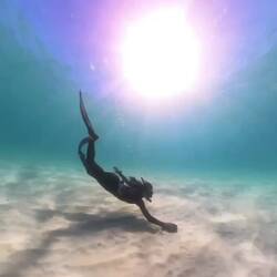 Snorkeling and Vela's mermaid impression