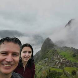 Getting rained on but we didn't care