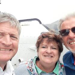 Selfie mit Pilot, der uns sicher chauffiert hat
