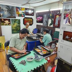 Sanding, lacquer applied