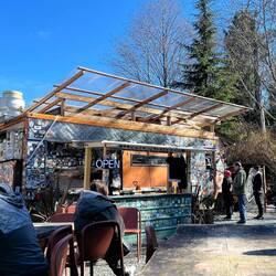 Der Taco-Stand verkleidet als ein alter amerikanischer Van