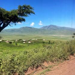 The beautiful landscape in the Ngorongoro Conservation Area