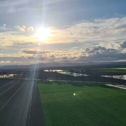 Mit der Aussicht aus dem Wohnzimmer heute hat uns die Sonne begrüßt.