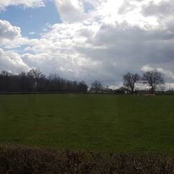 Im Vordergrund einer der vielen Hecken auf ca. 40 km Länge, akurat geschnitten! Wer macht das alles?