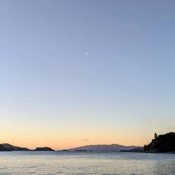 The moon out to say hello