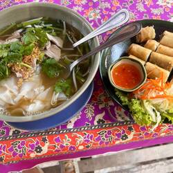 Beef Noodle Soup and spring rolls 😋