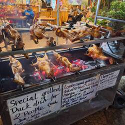 We just are not used to seeing ducks on a spit