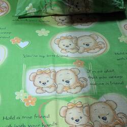 Hostel bed spread 😂 spot the typo