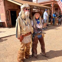I met these 2 without the costumes at the pub - dressed up for the parade